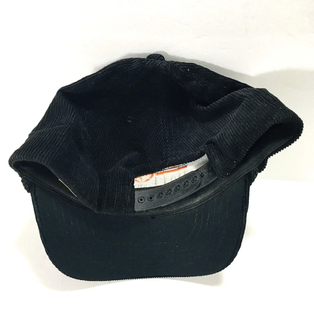 Vintage 80's Corduroy Rope Basketball Yupoong Snapback Hat Cap Bengals Colors